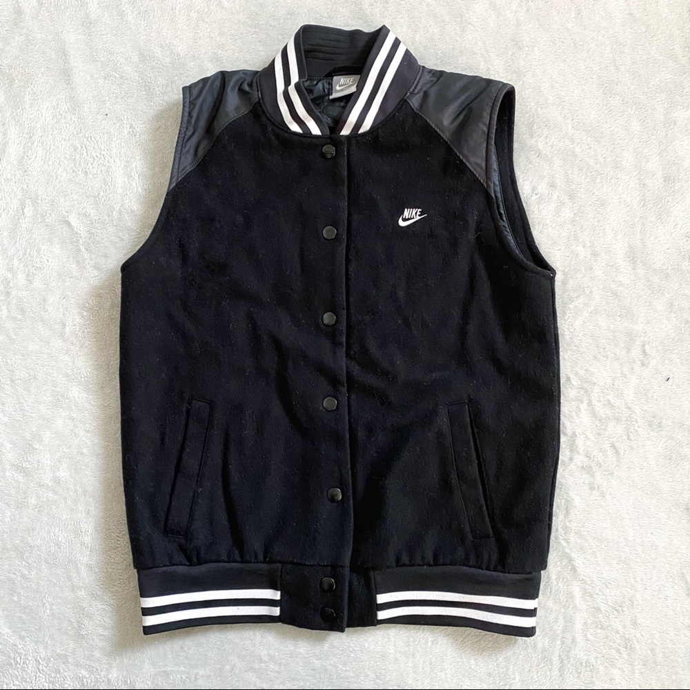 Nike sportswear letterman style button vest